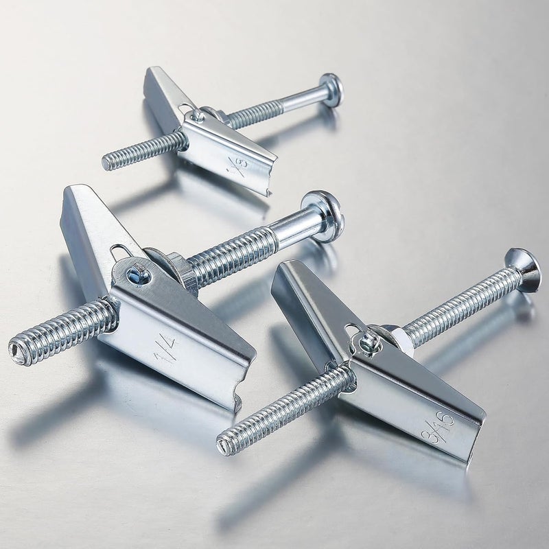 Wensilon (30 pcs) 3/16" Heavy Duty Drywall Anchors and Screws,Toggle Bolts and Wing Nuts Set, Hollow Drywall Anchors Bolts Screws Assortment Kit for Hanging Lamps Heavy Items - Image 4